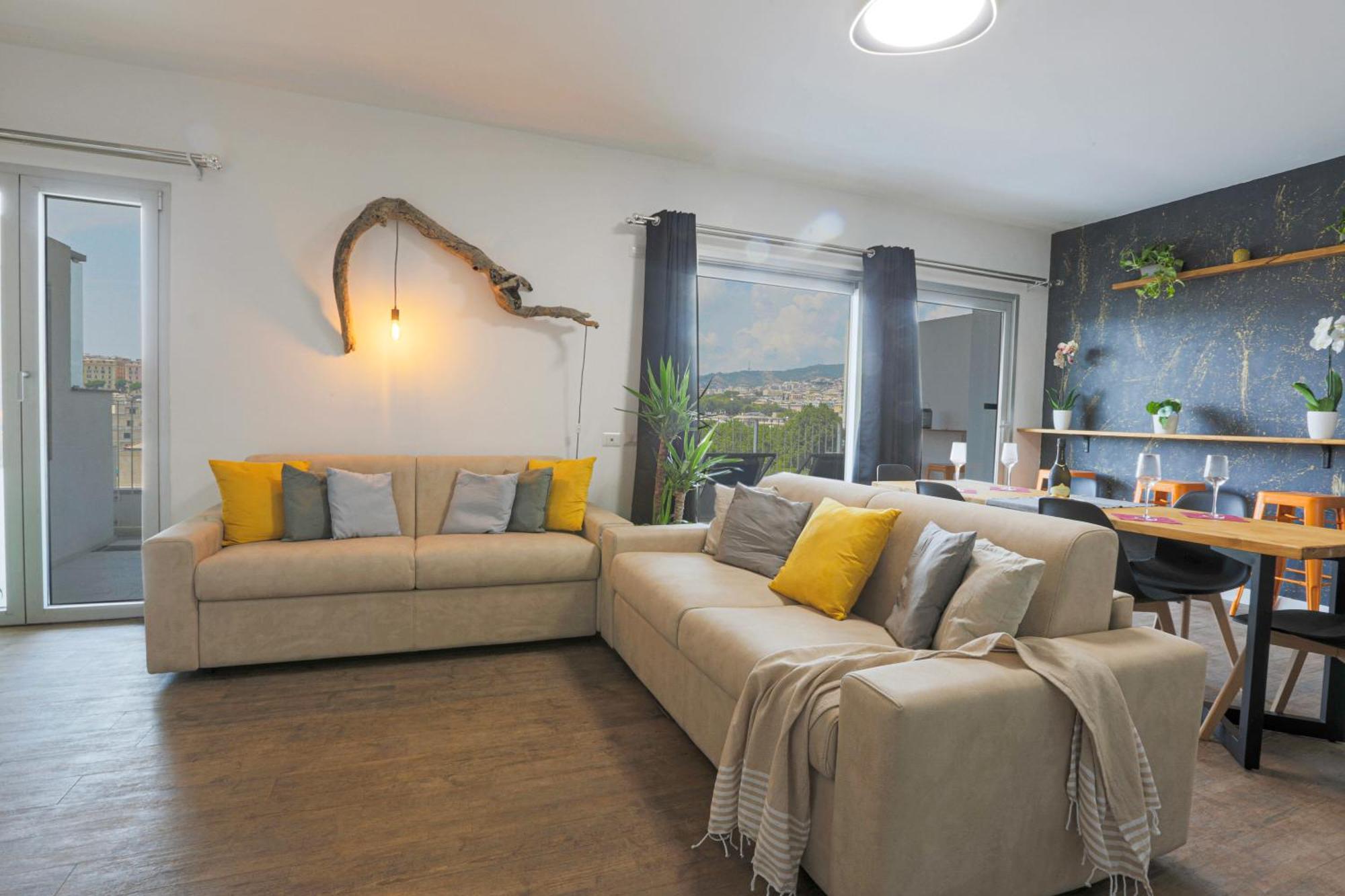 Attico Luxury Con Parcheggio E Terrazza Vista Mozzafiato Apartamento Génova Quarto foto