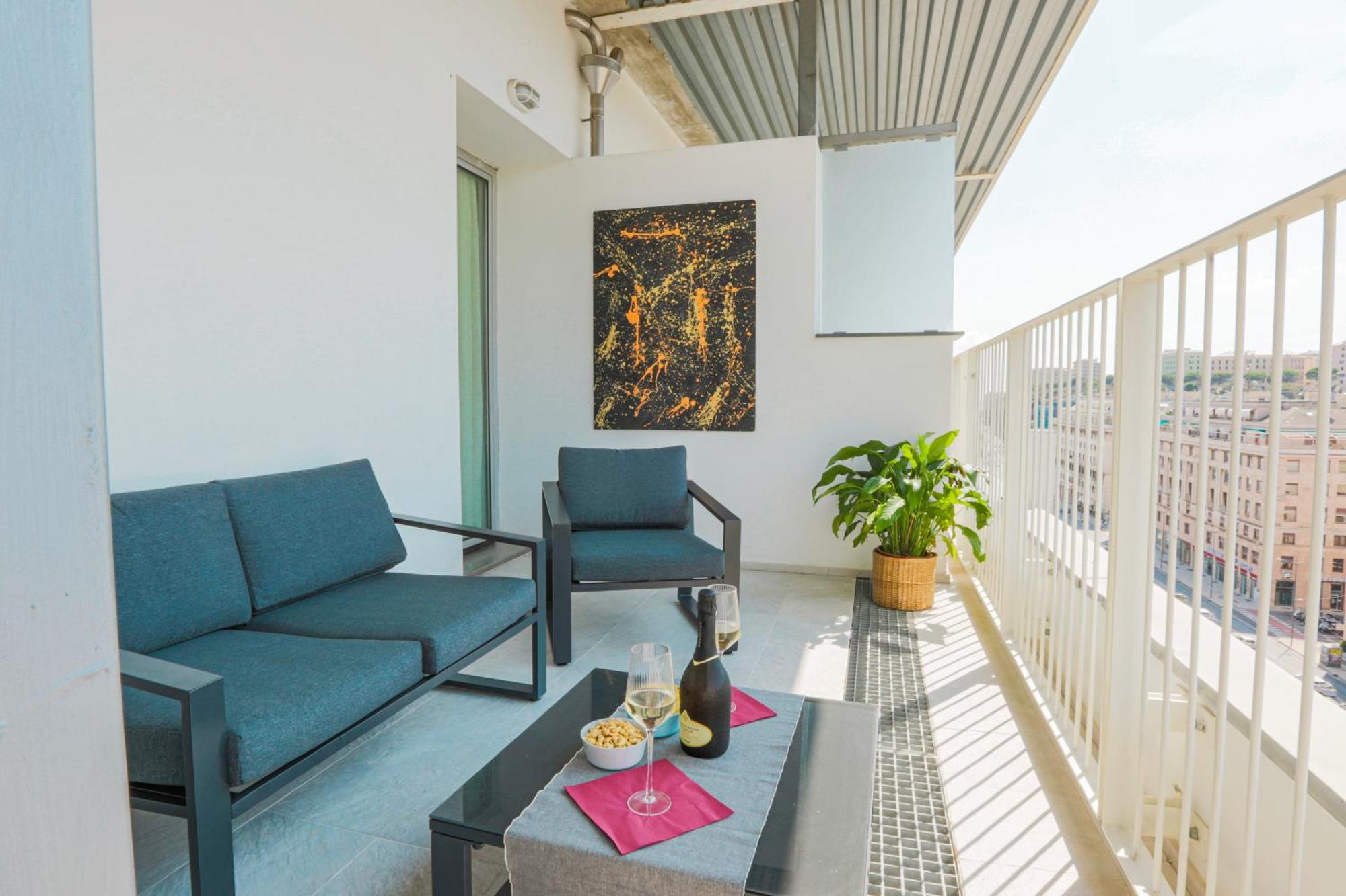 Attico Luxury Con Parcheggio E Terrazza Vista Mozzafiato Apartamento Génova Quarto foto